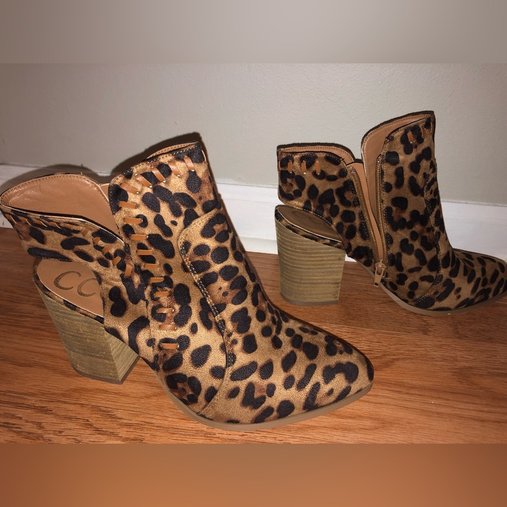 Brand new cheetah print booties